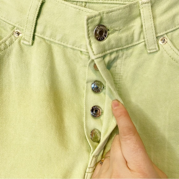 ASOS design | Mid Rise '90's' Straight Leg Jeans in Lime Sz. 25 - Picture 6 of 10